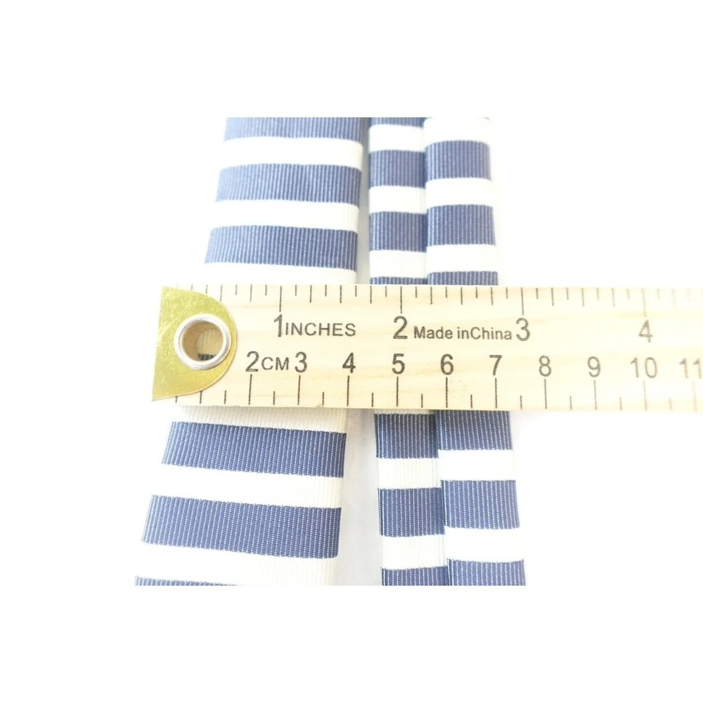 Navy White‎ Stripe Tie H&M Modern Preppy Business Necktie 100% Polyester